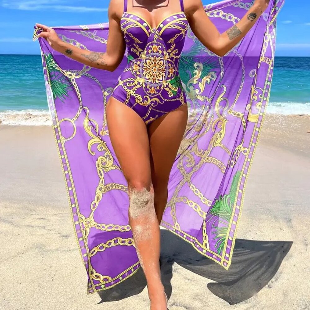 Sexy 2PC-Piece Boho Chain Print Swimsuit